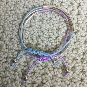 💜3 bracelets/bangles, sterling silver & plated